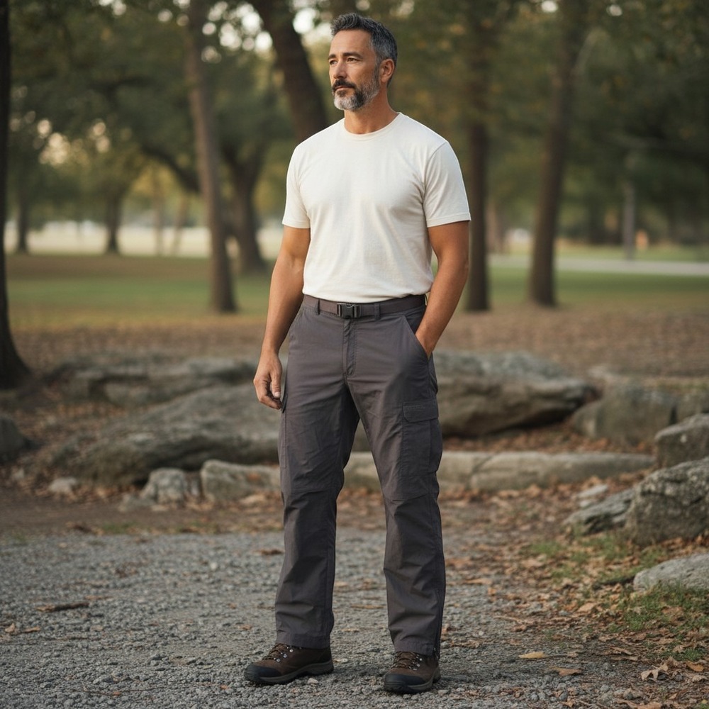 Red Head Convertible Cargo Pants Mens 38x30 Gray Excellent Zip Off Hiking 071